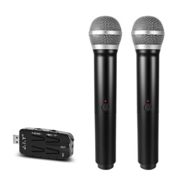 J.I.Y 2 in 1 K Song Wireless Microphones for TV PC - Black - 1