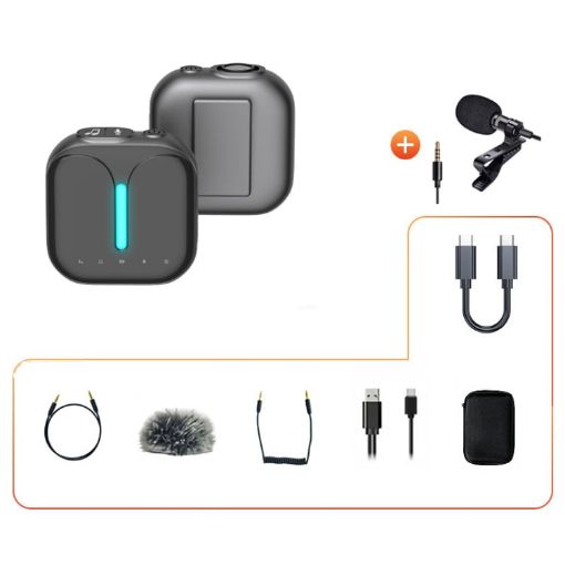 Outdoor Wireless Lavalier Microphone with Noise-Cancelling Technology - 1