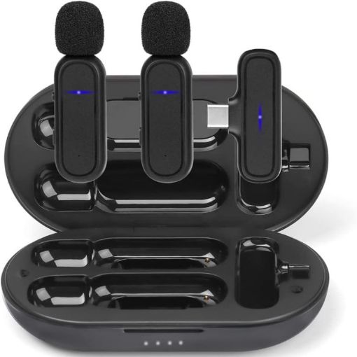 Wireless Lavalier Microphone with Noise Reduction & Charging Case - 1