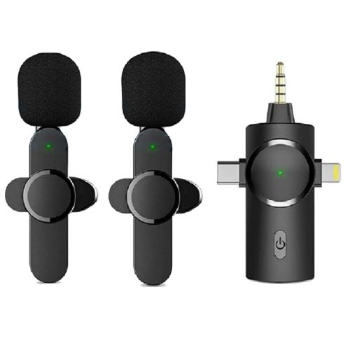 One by Two 3 in 1 Lavalier Wireless Microphone for iPhone/Android - 1