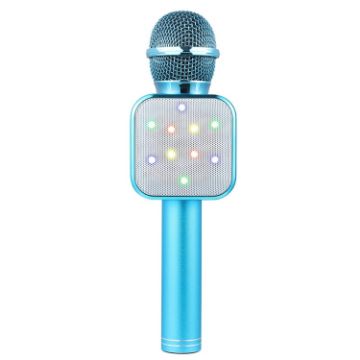 WS-1818 LED Light Flashing Microphone Bluetooth Wireless (Blue) - 1