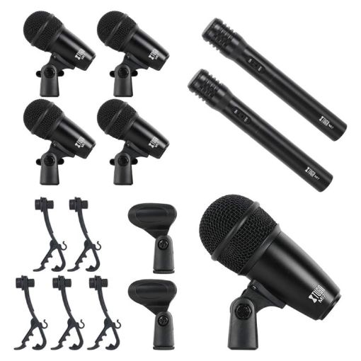 XTUGA MI7-G 7-Piece Drum Mic Kit - Wired Dynamic Microphone Set - 1