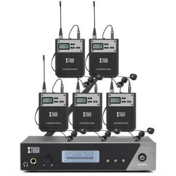 XTUGA IEM1100 Wireless In Ear Monitor System - 5 BodyPacks (EU Plug) - 1