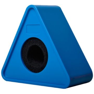 Interview Microphone Logo Flag Station - Triangular Blue - 1
