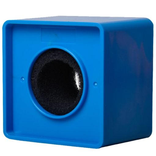 Blue Square Interview Microphone Logo Flag Station - 1