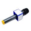 Blue Square Interview Microphone Logo Flag Station - 6
