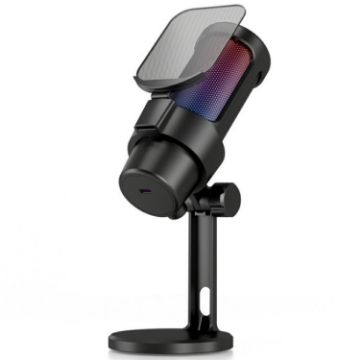 M8 Professional Desktop Condenser Microphone - RGB Light - 1