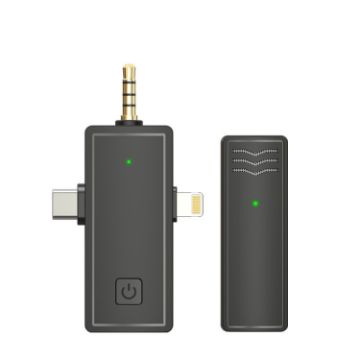 Wireless Lavalier Microphone for iPhone Type-C/USB-C 3.5mm Jack Smartphone - 1