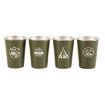 AOTU AT6657-2 4pcs Outdoor Camping Stainless Steel Water Cup Set - 1
