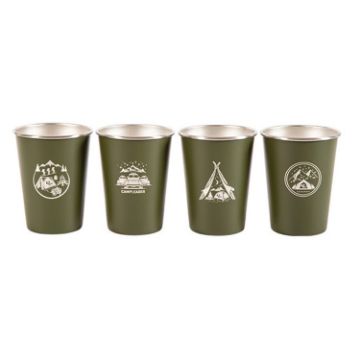 AOTU AT6657-2 4pcs Outdoor Camping Stainless Steel Water Cup Set - 1