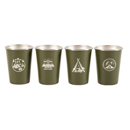 AOTU AT6657-2 4pcs Outdoor Camping Stainless Steel Water Cup Set - 1