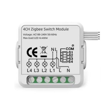 Zigbee 4CH Smart Switch Module for Alexa/Google Home/Tuya App - 1