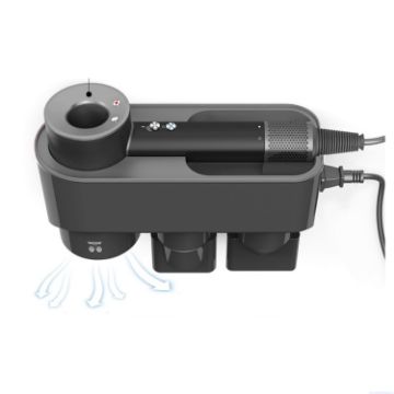 Dyson Hair Dryer Wall Mounted Storage Rack Black Nickel Holder - 1
