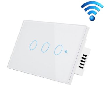Smart Wifi Light Switch, Touch Glass, Alexa/Google Compatible (White) - 1