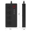 ZigBee SM-SO301-U 2500W Smart Power Strip, 4 Holes + 4 USB (Black) - 2