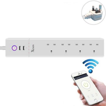 Smart Power Socket: 2 USB Ports, 4 UK Plugs, Alexa/Google Compatible - 1