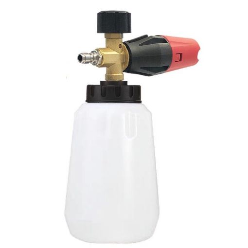 High Pressure Car Wash Water Gun Foam Pot - White with Black Mouth - 1
