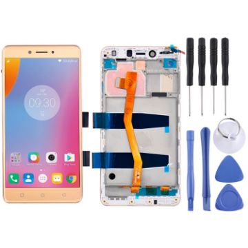 Gold LCD Screen Assembly for 5.5" Lenovo K6 Note K53a48 with Frame - 1