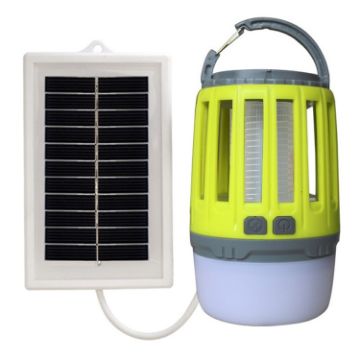 Solar Power Mosquito Killer Outdoor Light Green + Solar Panel - 1