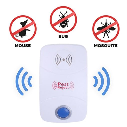 Ultrasonic Pest Control Repeller with LED Light, US Plug (White) - 1