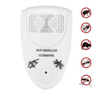 LI-3110 Smart Ultrasonic Rat & Insect Repeller, UK Plug (White) - 1