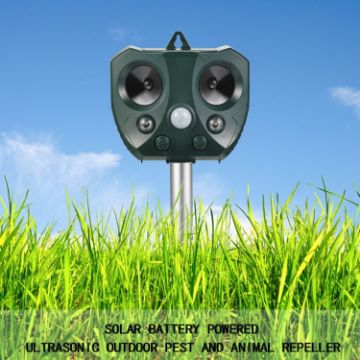 Solar Ultrasonic Animal Repeller: Mouse, Bird, Cat, Dog, Fox Repellent - 1