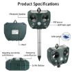 Solar Ultrasonic Animal Repeller: Mouse, Bird, Cat, Dog, Fox Repellent - 3