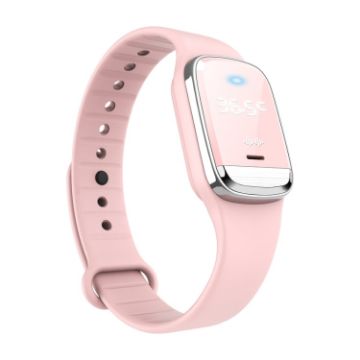 M20 Pink Ultrasonic Mosquito Repellent Wristband with Clock & Temp Test - 1