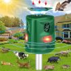 SK698 Solar Animal Repeller 360 Strobe Light Ultrasonic Green - 2