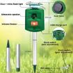 SK698 Solar Animal Repeller 360 Strobe Light Ultrasonic Green - 3