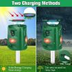 SK698 Solar Animal Repeller 360 Strobe Light Ultrasonic Green - 4