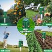 SK698 Solar Animal Repeller 360 Strobe Light Ultrasonic Green - 7