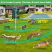 SK698 Solar Animal Repeller 360 Strobe Light Ultrasonic Green - 9
