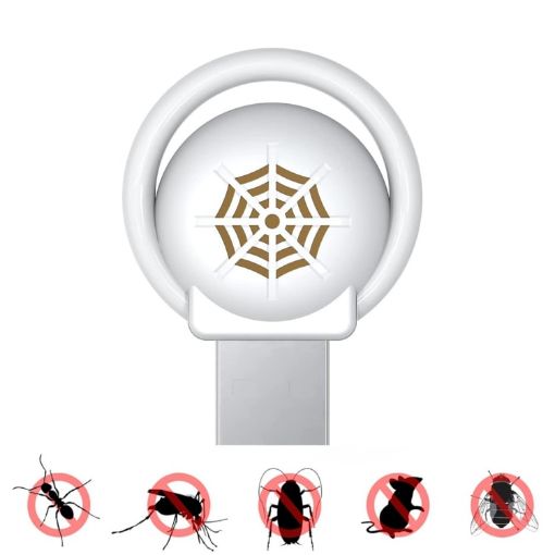USB Car Mouse and Mosquito Repellent with Atmosphere Light (White) - 1