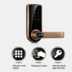 Red Bronze Zinc Alloy Electronic Door Lock with Key & Sensor - 5