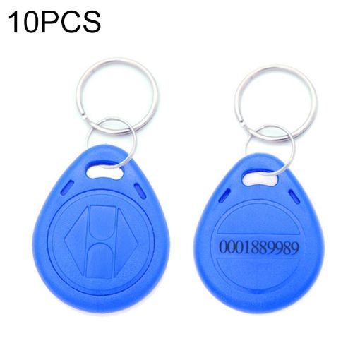 10 PCS 125KHz TK/EM4100 Proximity ID Card Keychain (Blue) - 1
