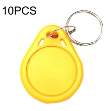10PCS IC Access Control Card M1 Compatible RFID Keyfob (Yellow) - 1