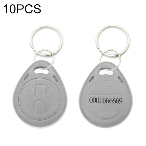 10 PCS 125KHz TK/EM4100 Proximity ID Card Chip Keychain (Gray) - 1