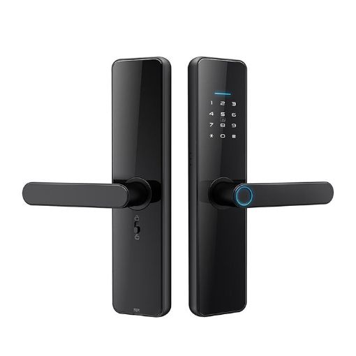C91 Tuya Smart WiFi Fingerprint Password Door Lock (Black) - 1