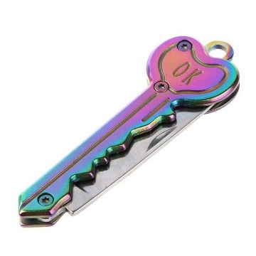 Mini Key Knife: Multi-Color Keychain Tool for Self Defense & Security - 1