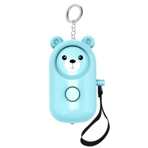 Bear Style Light Blue 130dB LED Personal Alarm Self-defense Tool - 1