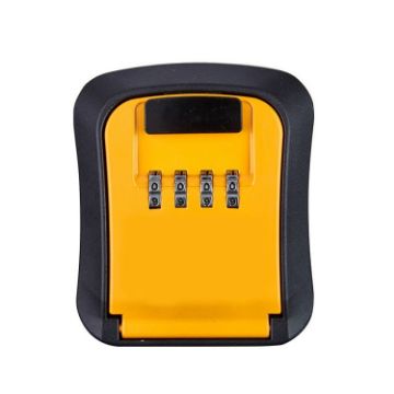 Orange Four-Digit Code Lock Wall-Mounted Key Box for Home & Site - 1