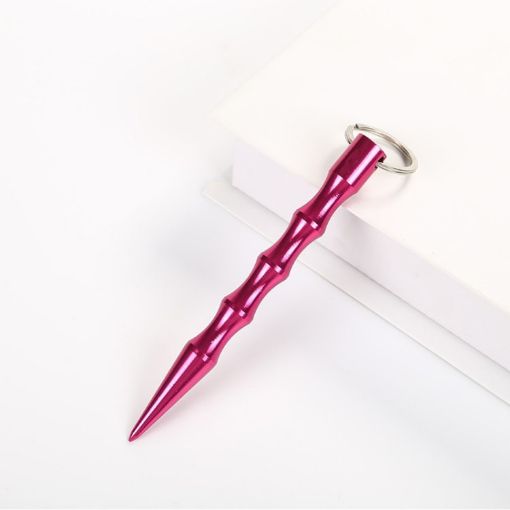 Red Outdoor Anti-Wolf Equipment Pen Stick with Key Ring - 1
