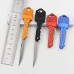 Mini Key-Shaped Folding Knife Peeler Key Chain for Camping - 2