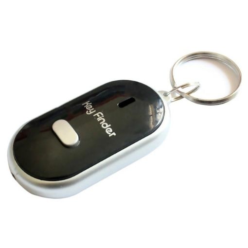Mini LED Whistle Key Finder Beeping Locator Keyring (Black) - 1