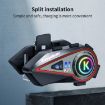 KUQIBAO Bluetooth Motorcycle Helmet Headset w/ Light & Soft Mic - 4