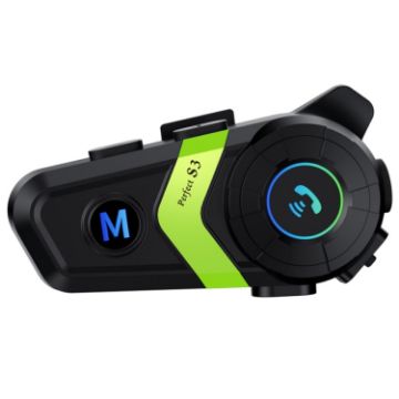S3 Bluetooth Headset for Full & Half Helmets (Green) - 1
