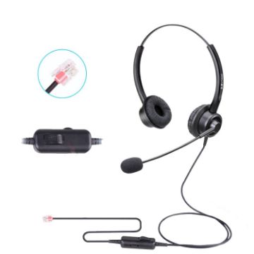 VT200D Double Ears Operator Headset With Mic, Crystal Head Tuning - 1