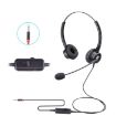 VT200D Double Ears Telephone Operator Headset, 3.5mm Single Plug Mic - 1