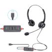 VT200D Double Ears USB Headset Operator Headset With Mic - 1